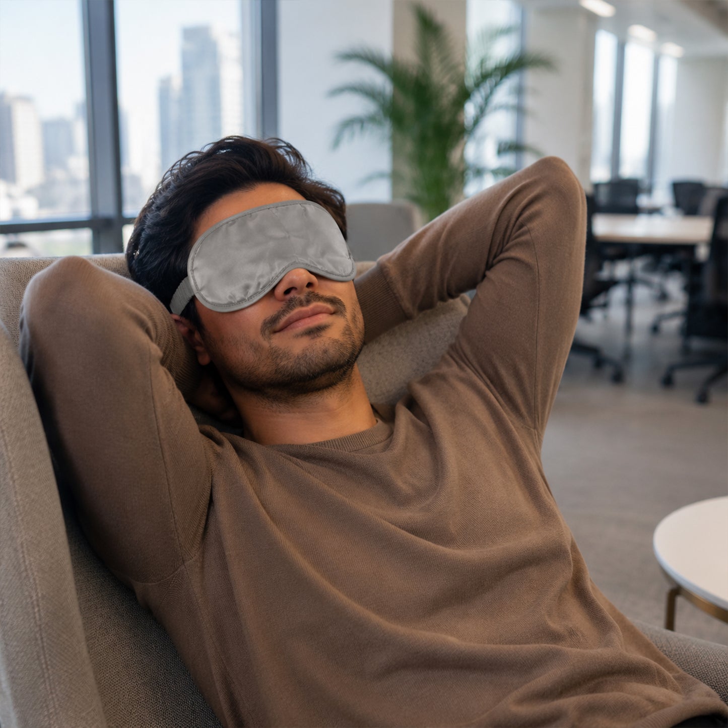 Soft satin sleeping eye mask for comfortable rest - image 4