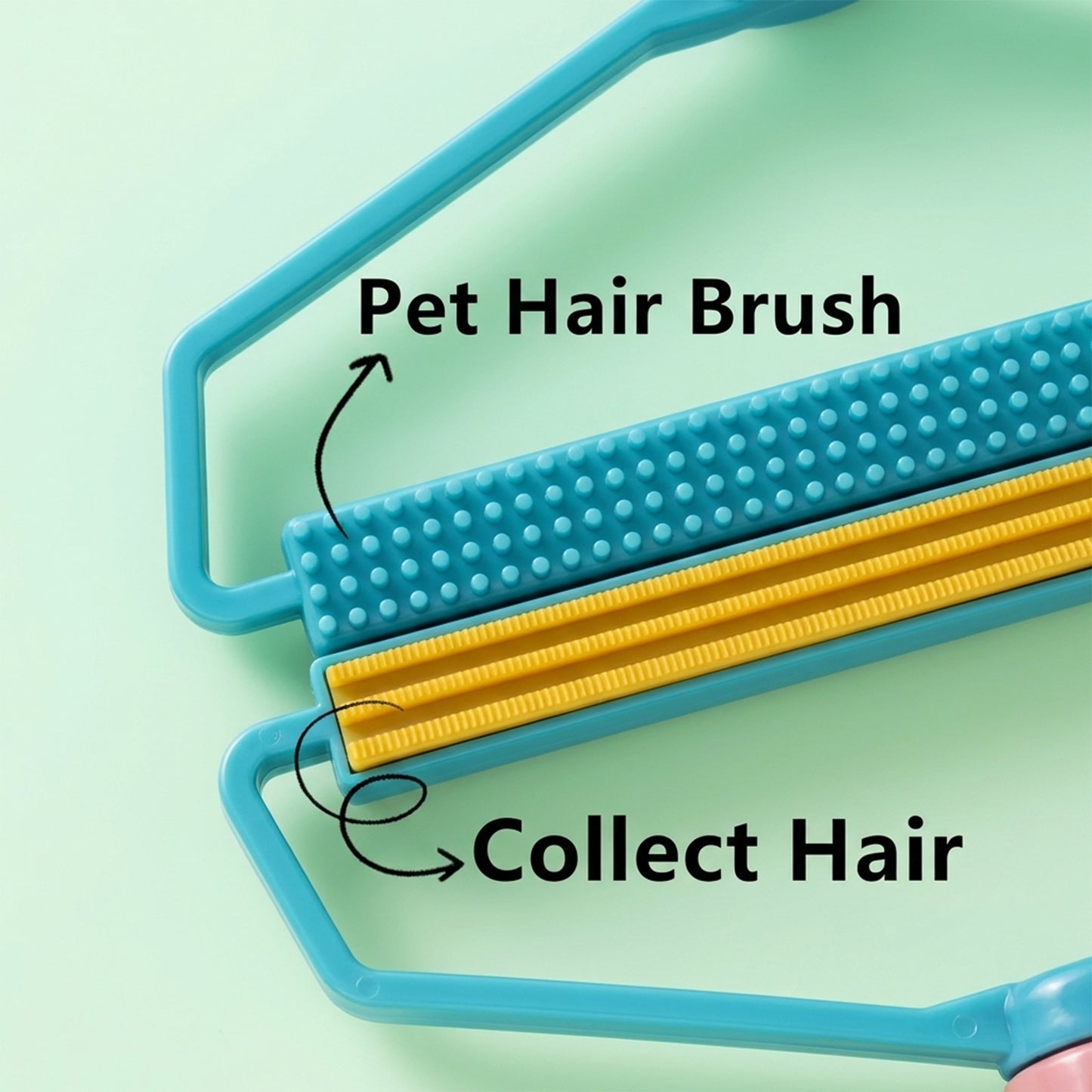 Dual-surface pet hair brush and lint collecting roller