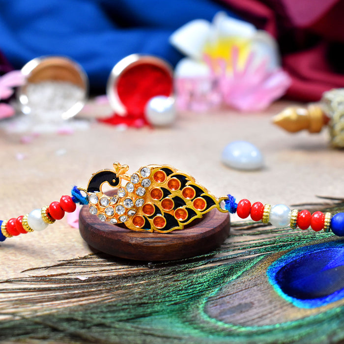 Traditional Big Mor Beads Rakhi | Rakhi For Rakshabandhan |