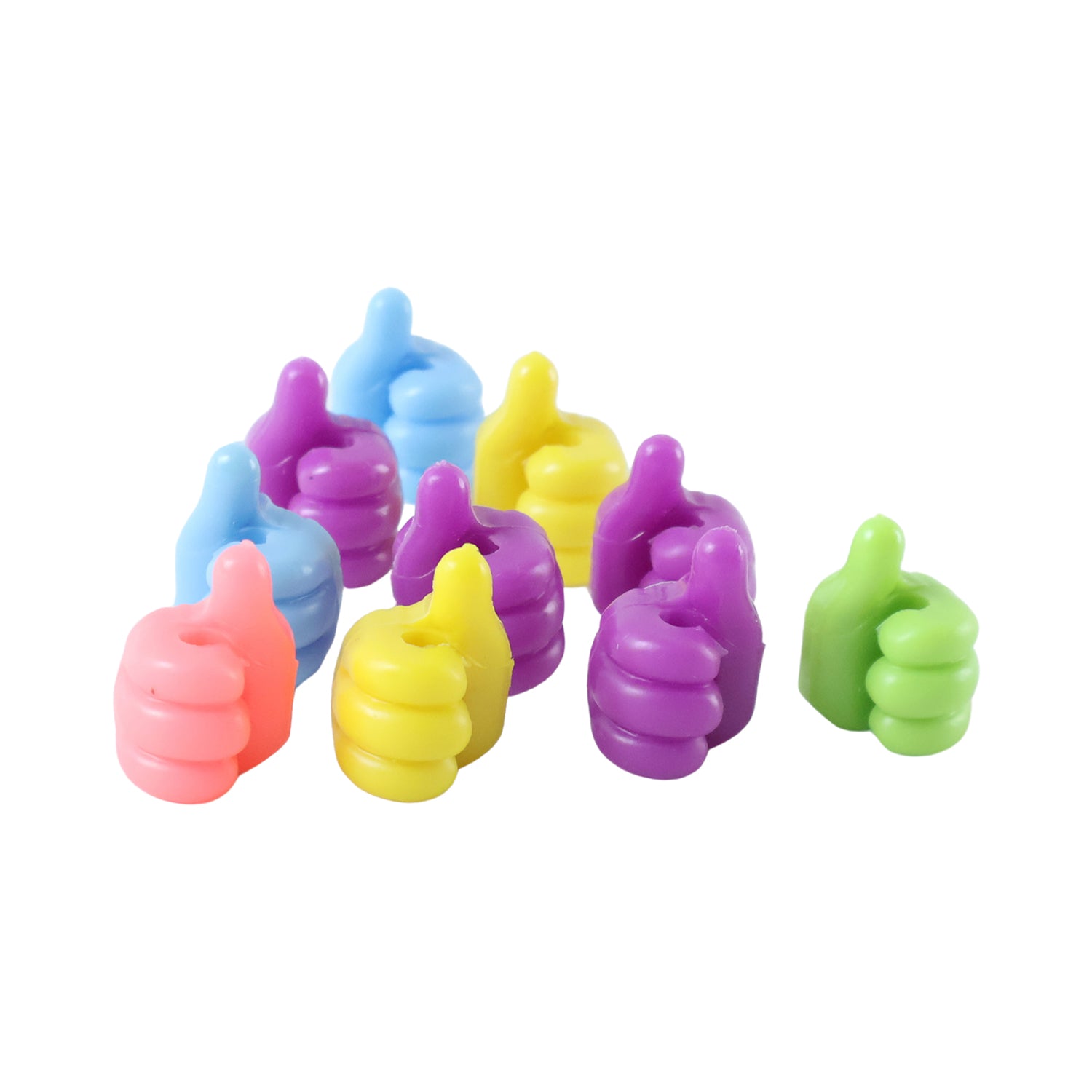 Thumb shape wire holders on white background