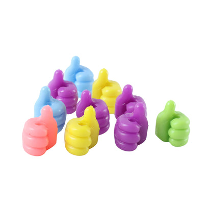 Thumb shape wire holders on white background