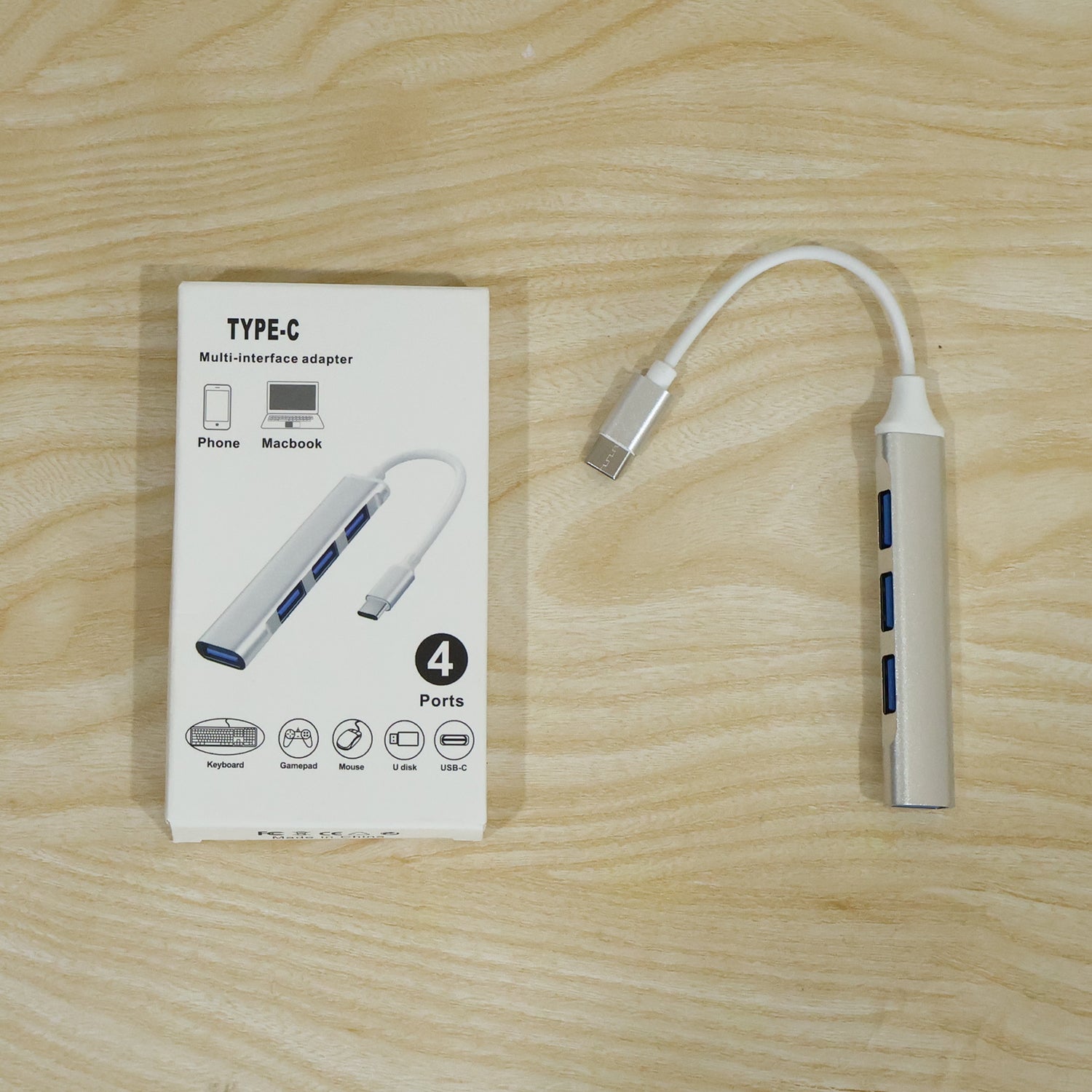 Type C four port USB hub live boxed photo