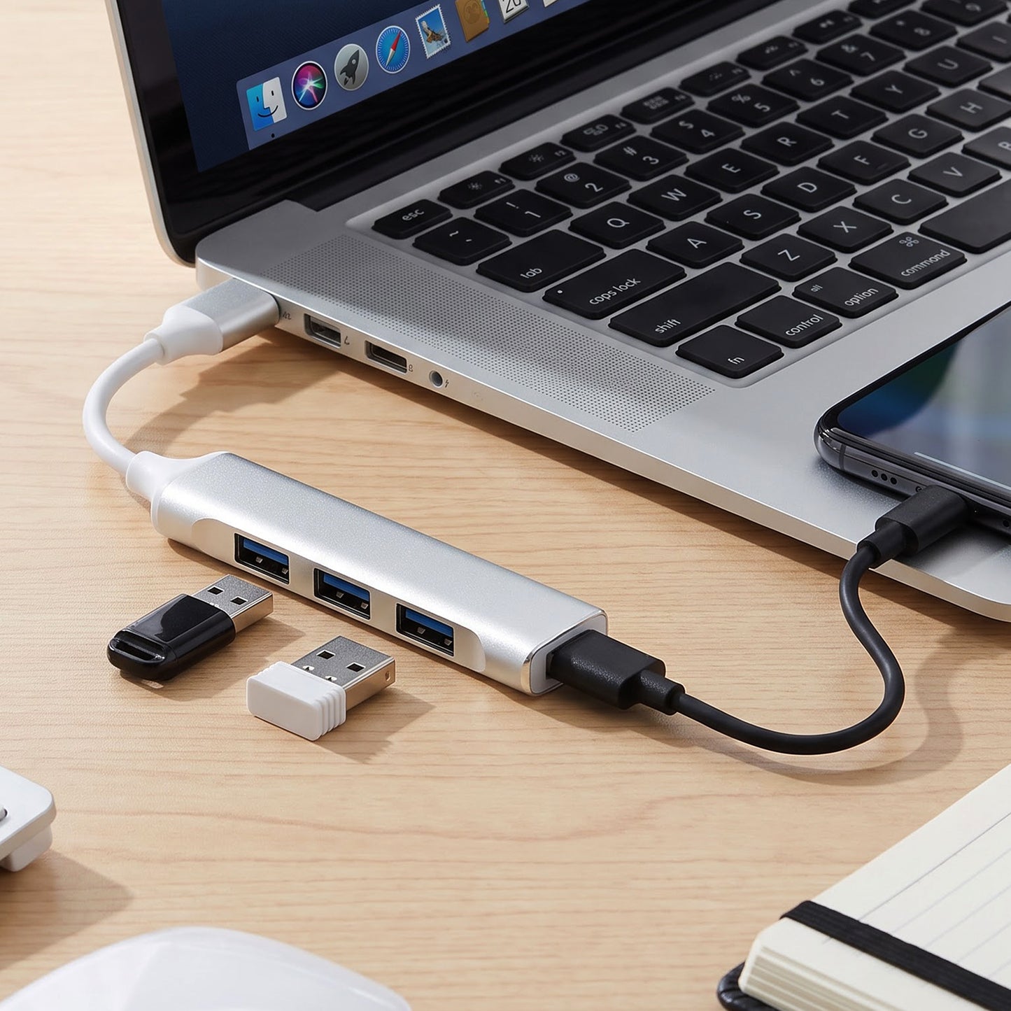 Four port USB hub product use