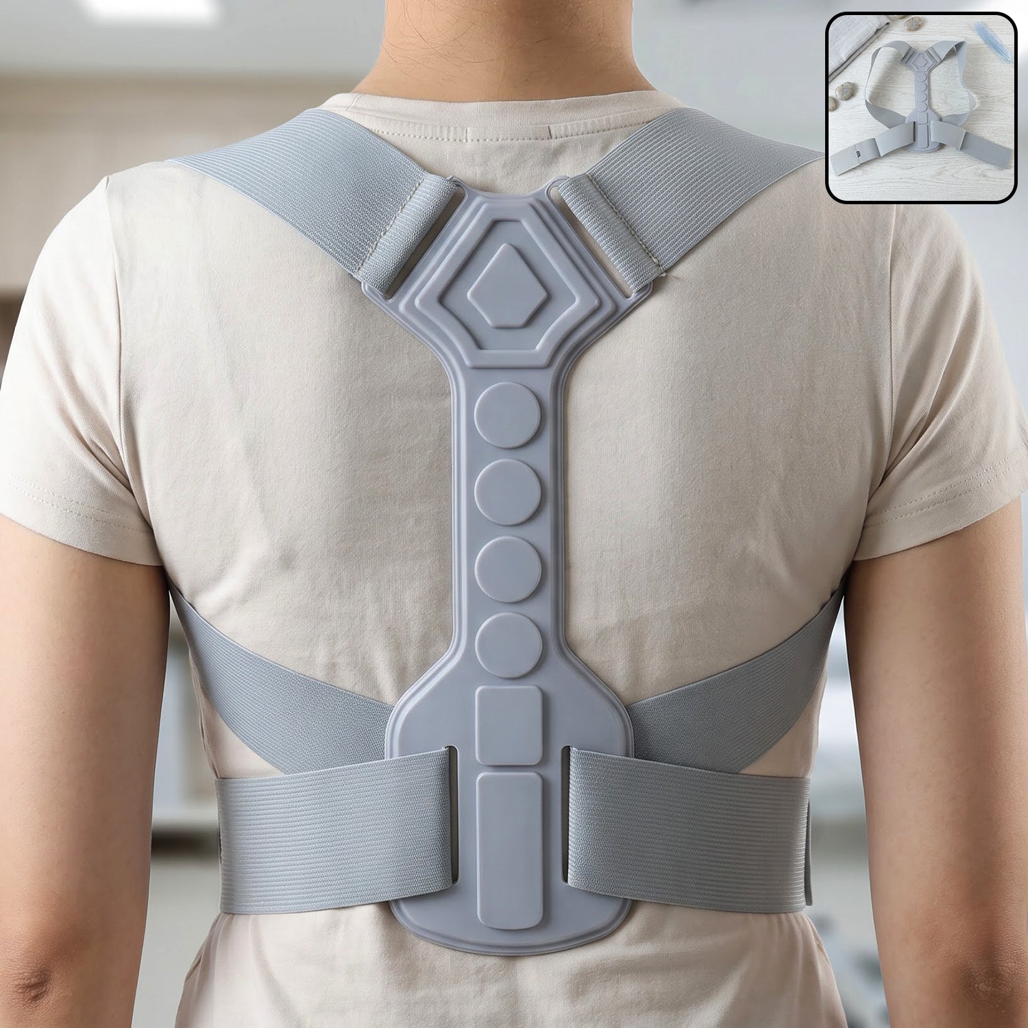 Posture corrector belt worn on back