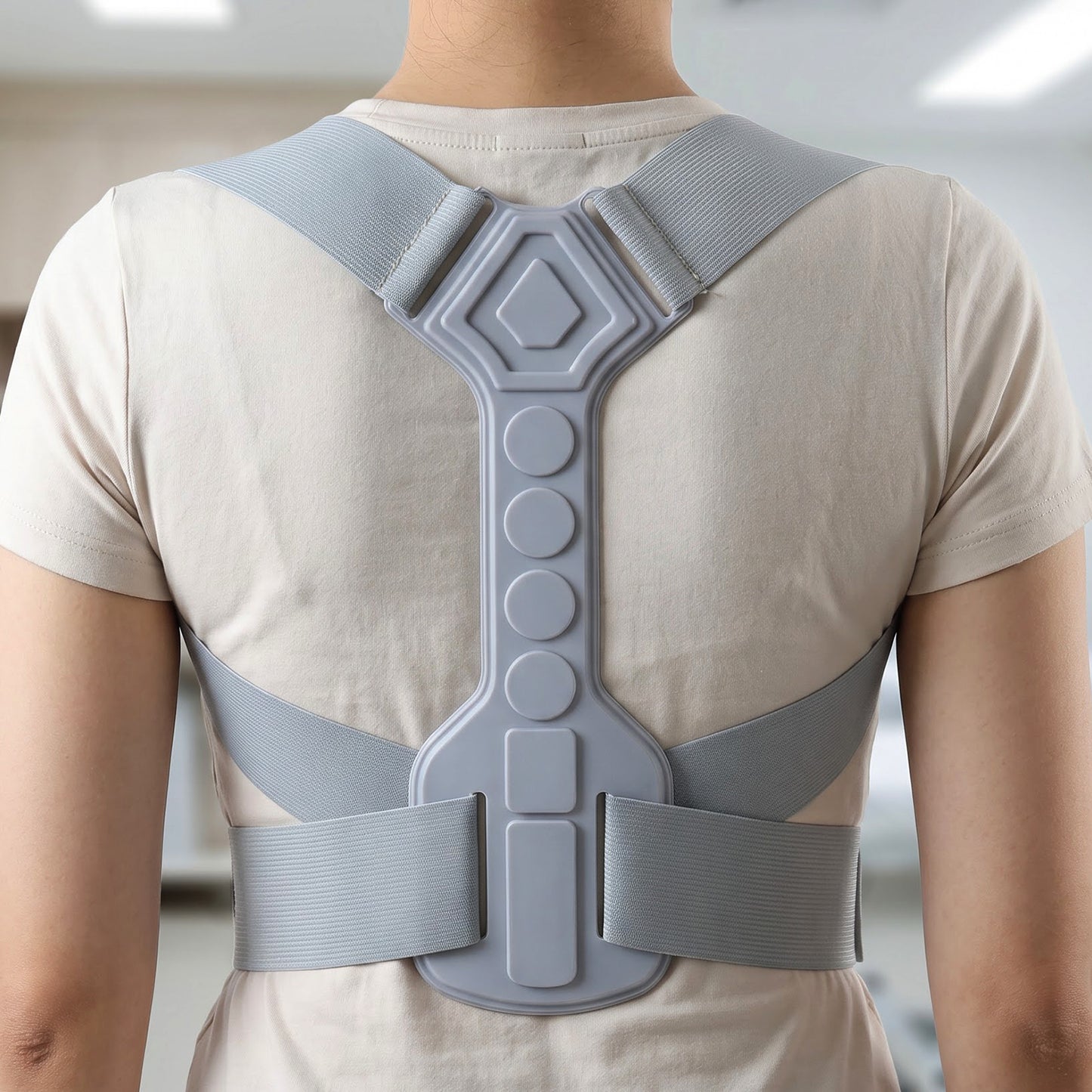 Adjustable posture support belt in use