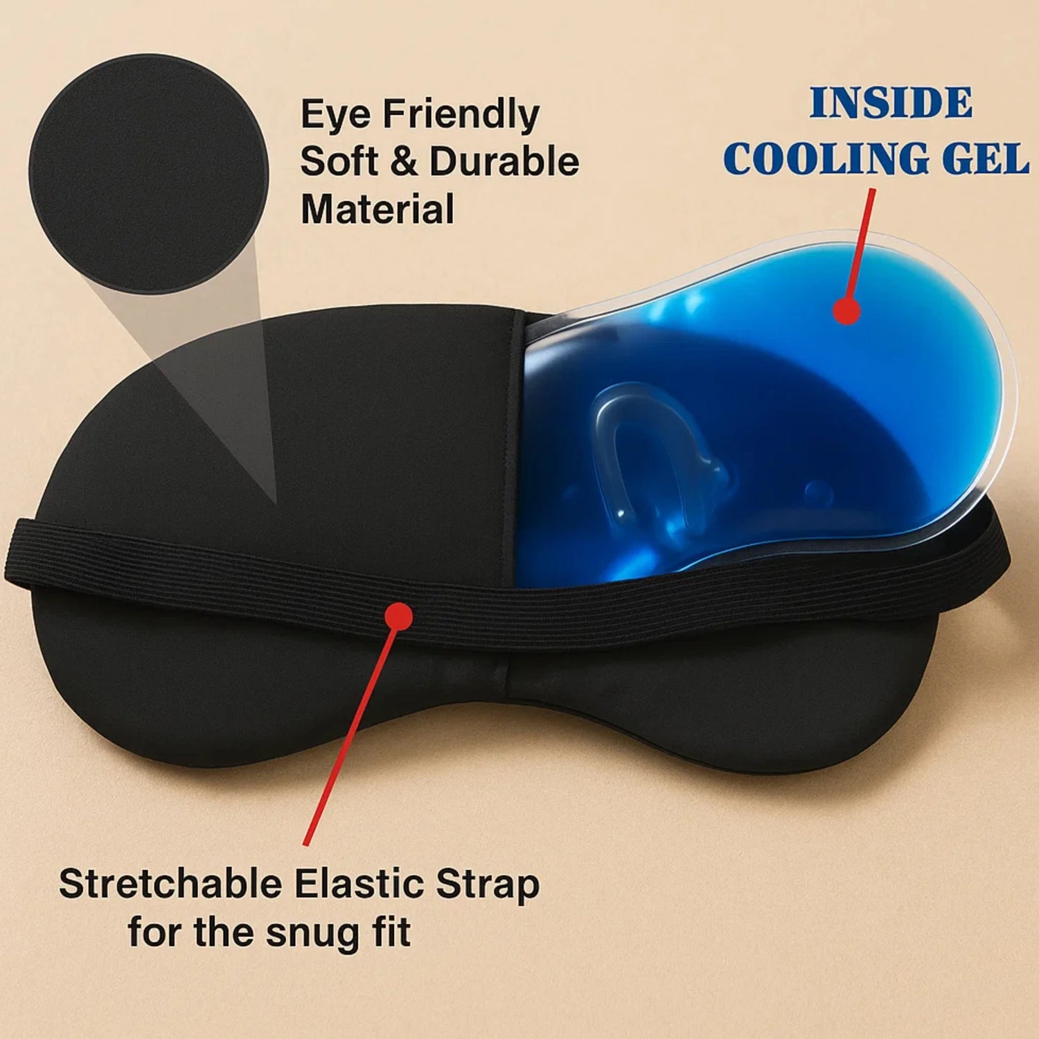 Cooling gel eye mask material features