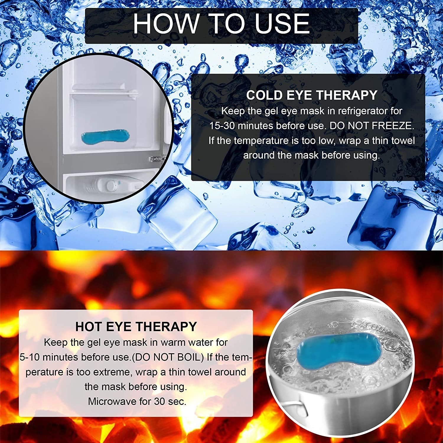 Cooling gel eye mask usage instructions