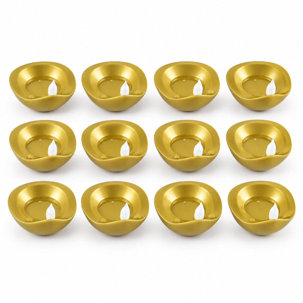 Golden flameless water sensor LED diya 04