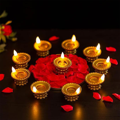Golden water sensor LED diya 02
