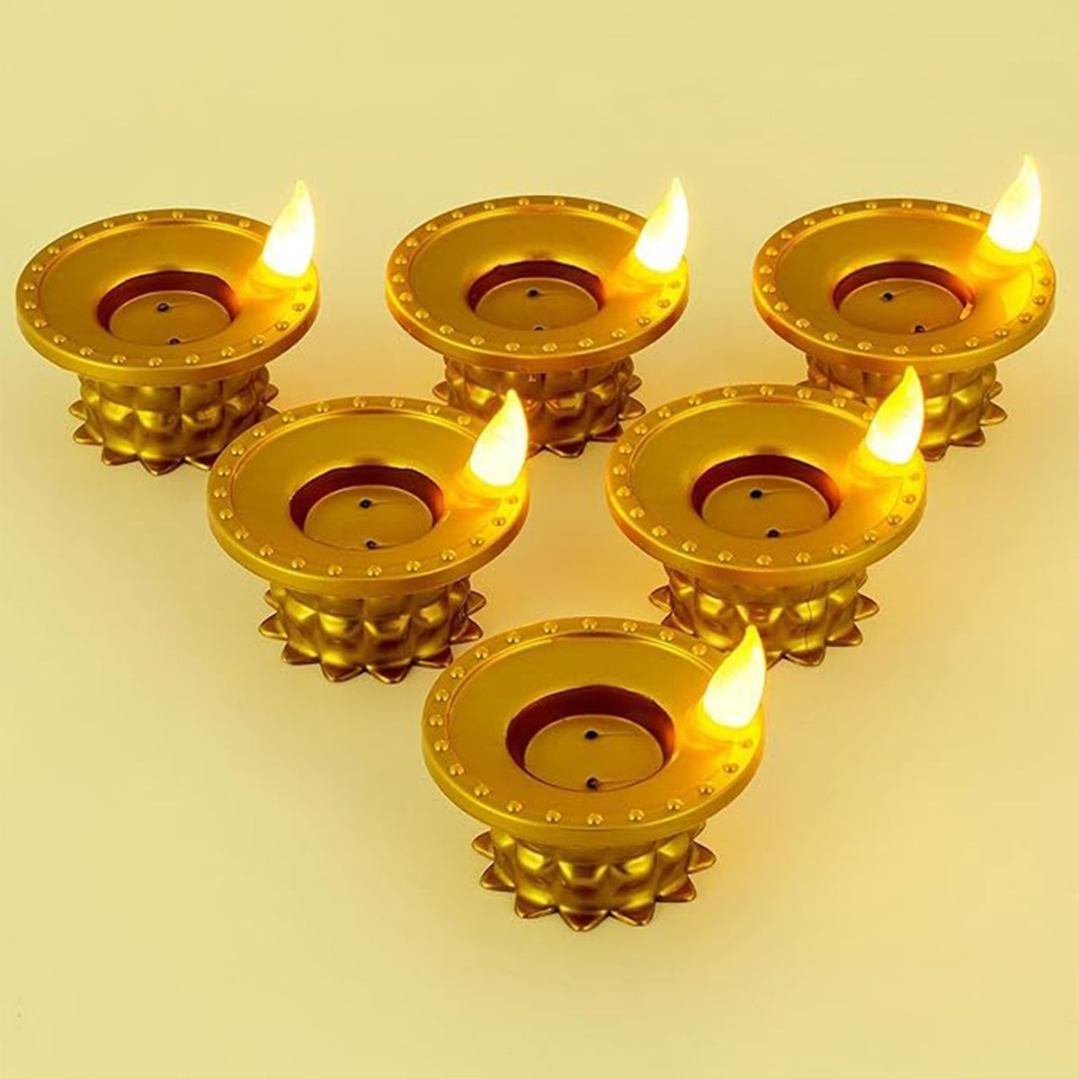 Golden water sensor LED diya 05