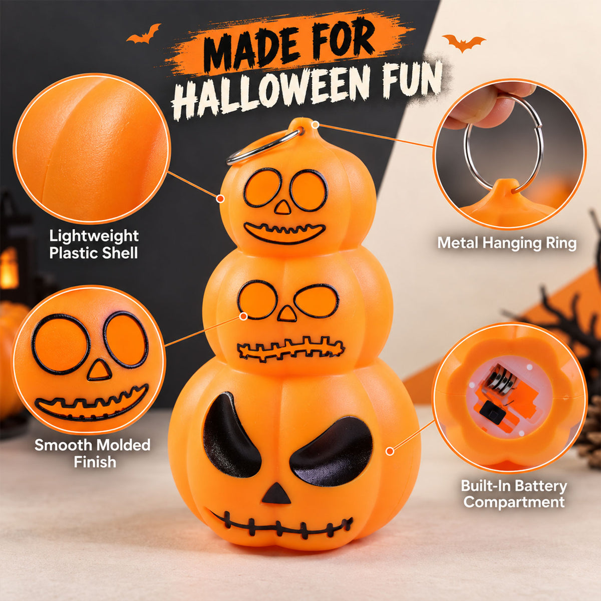 Halloween three tier pumpkin LED lights - construction details