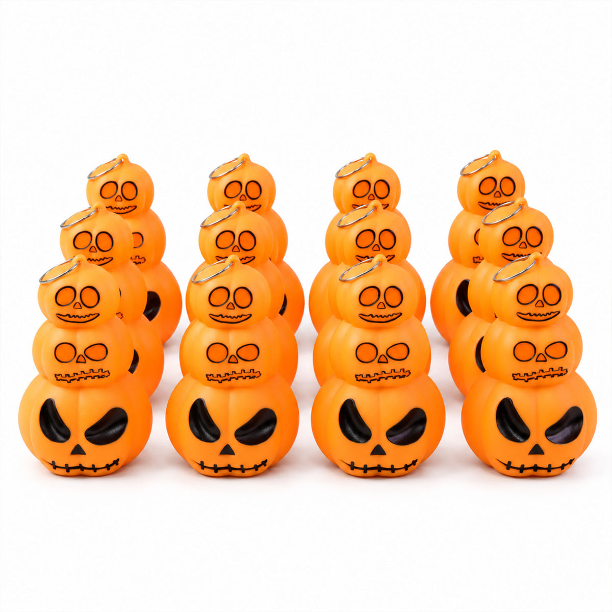 Halloween three tier pumpkin LED lights - white background