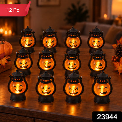 Mini Hanging Pumpkin LED Lantern Candles for Festive Home Decor (12 Pc Set)