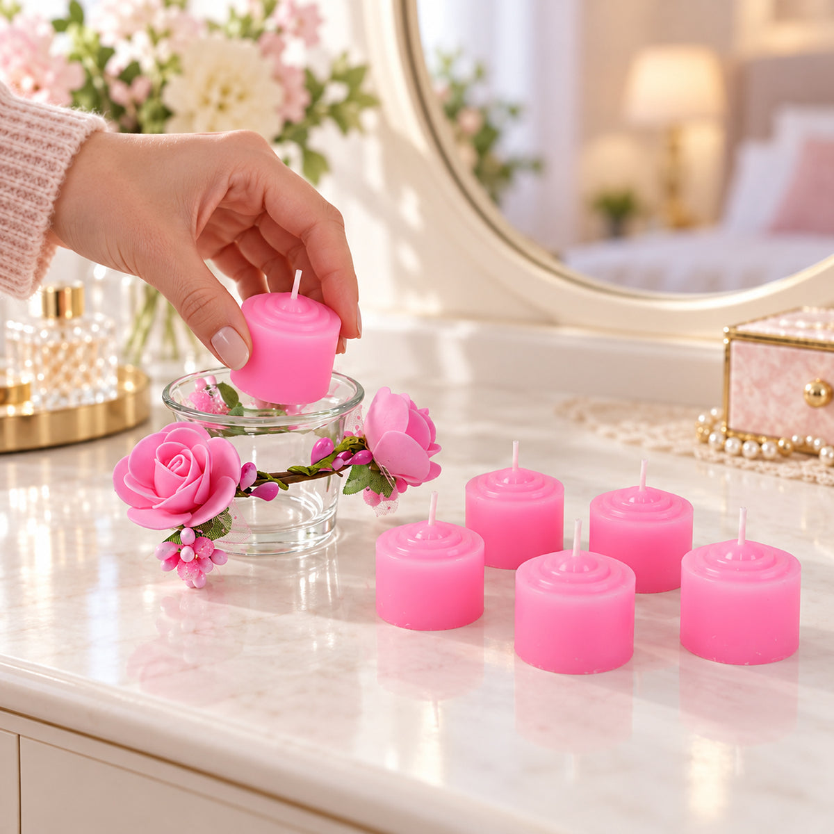 Decorative pink candle gift set with floral glass holder Pink_Candle_Gift_Set_07.jpg