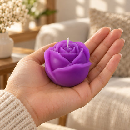 Rose design decorative wax candle 03
