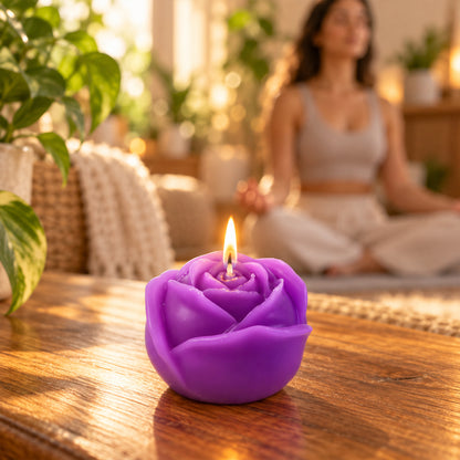 Rose design decorative wax candle 04