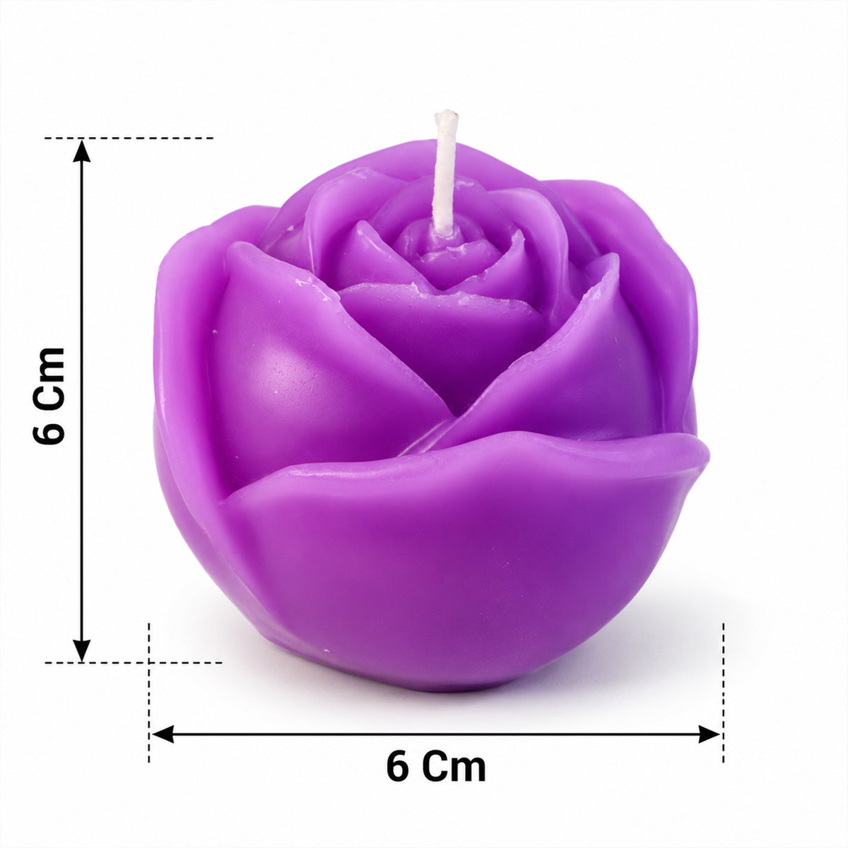 Rose design decorative wax candle 6 Cm height and 6 Cm width