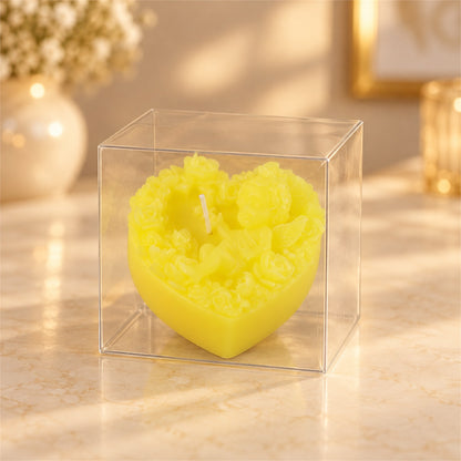 Heart shaped floral decorative wax candle 1 piece 01