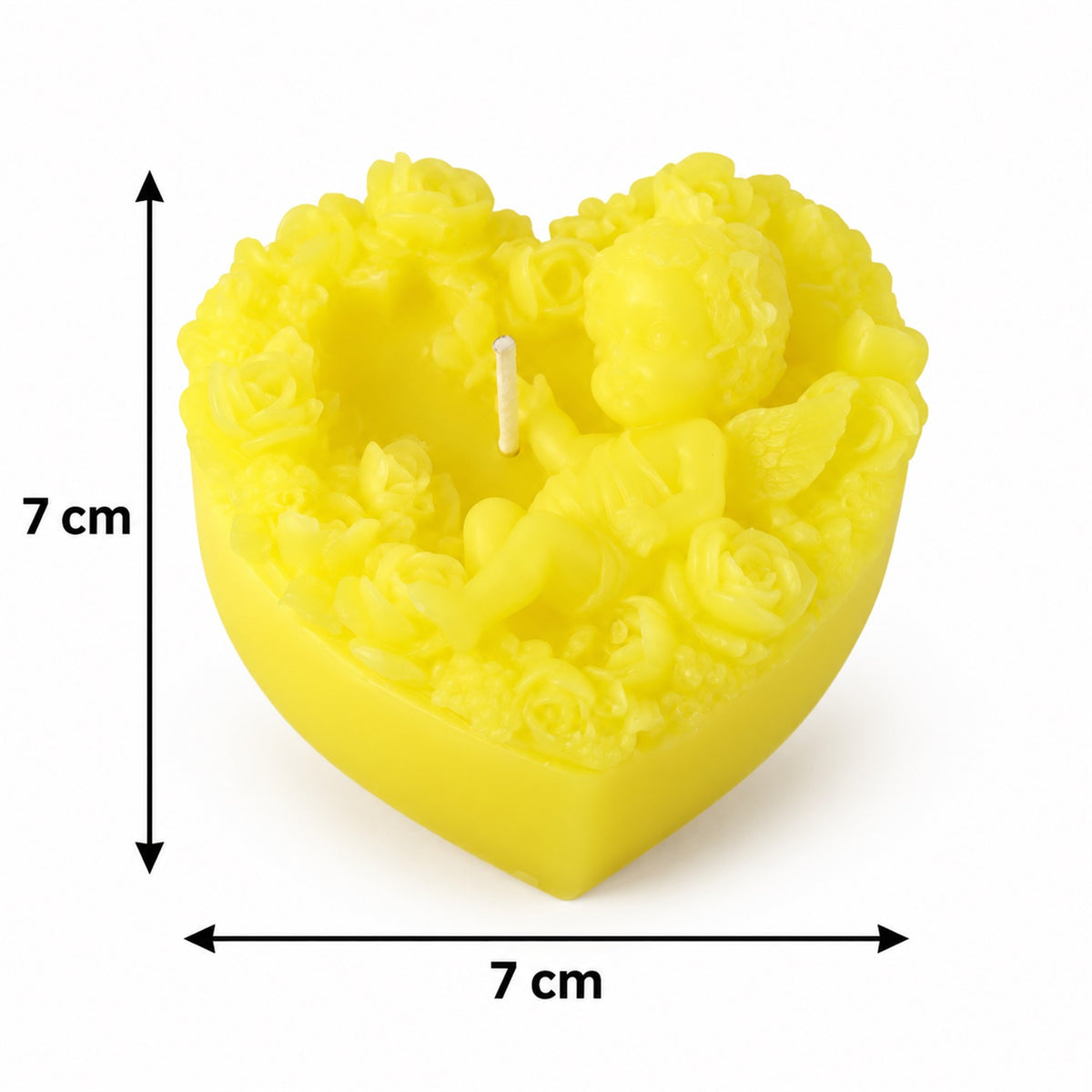 Heart shaped floral decorative wax candle 1 piece 06