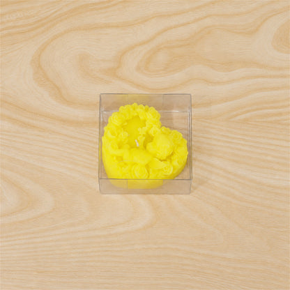 Heart shaped floral decorative wax candle 1 piece 08