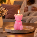 Small Teddy Bear Shaped Wax Candle for Home Decor and Party Tables (1 Pc)