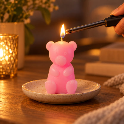 Small teddy bear shape decorative wax candle 03