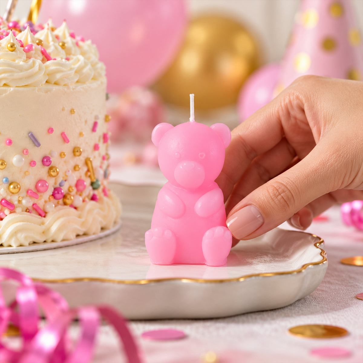 Small teddy bear shape decorative wax candle 04
