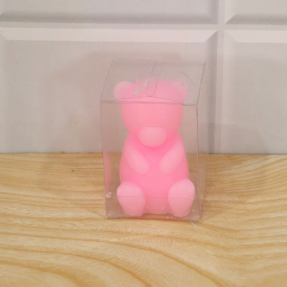 Small teddy bear shape decorative wax candle actual product
