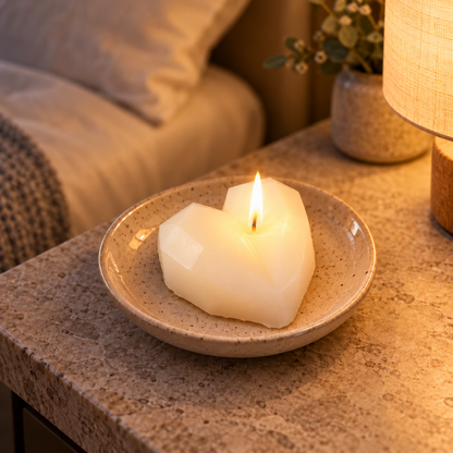 Heart shaped diamond faceted decorative wax candle 1 piece Heart_Candle_02.png