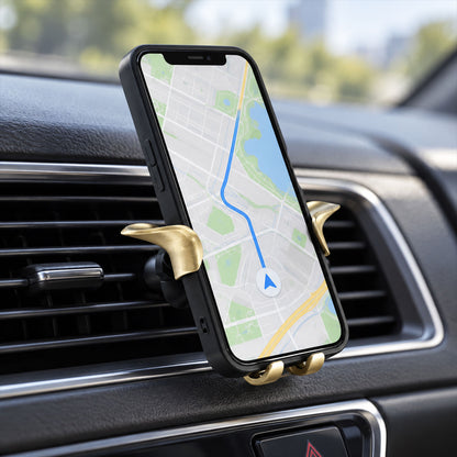 Car air vent mobile phone holder - installed view