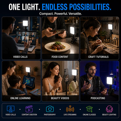 Portable camera LED light for video calls and content creation