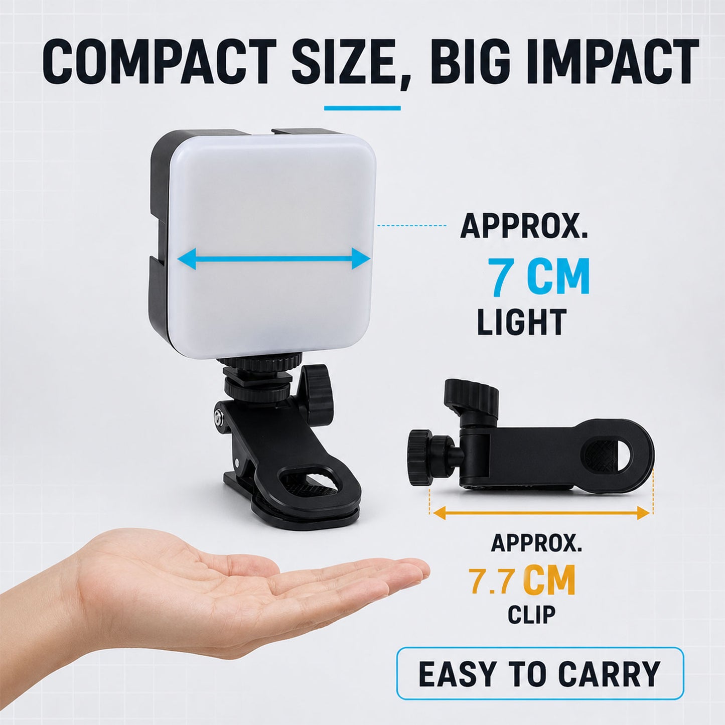 Compact camera LED light dimensions