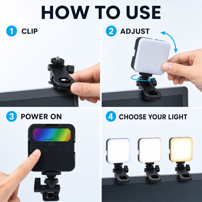 Portable camera LED light usage guide