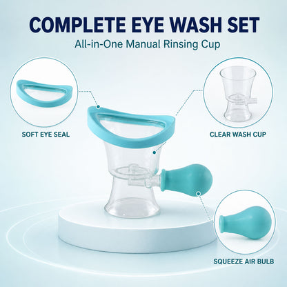 Complete manual eye wash cup set