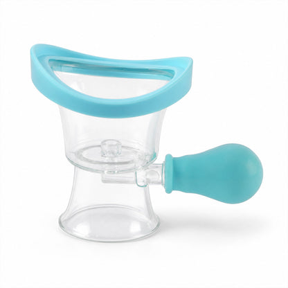 Manual eye wash cup on white background