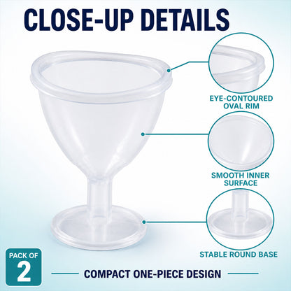 Reusable eye wash cup close-up details