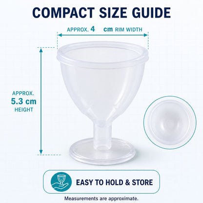 Transparent eye wash cup size and dimensions