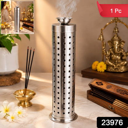 23976 Stainless Steel Covered Agarbatti Holder Stand 1 Pc