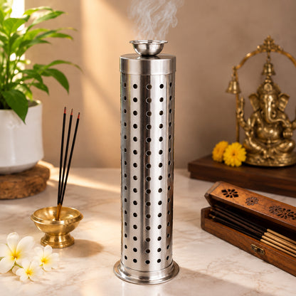 Stainless Steel Covered Agarbatti Holder Stand