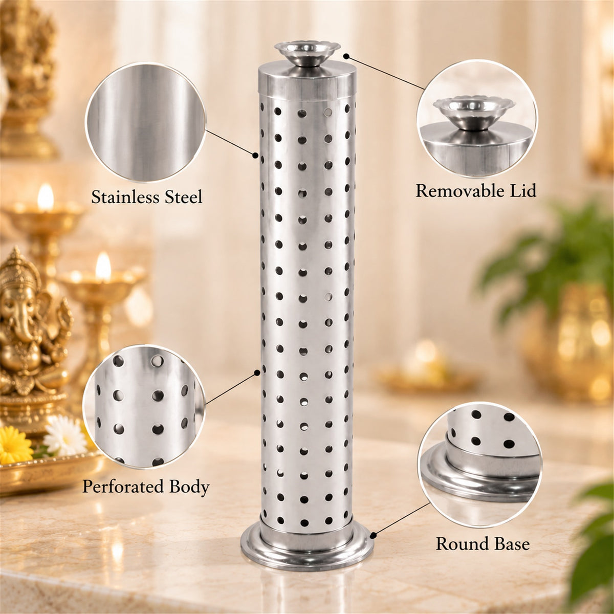 Stainless Steel Agarbatti Holder Features