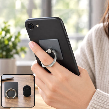 Mobile phone ring holder used as a finger grip