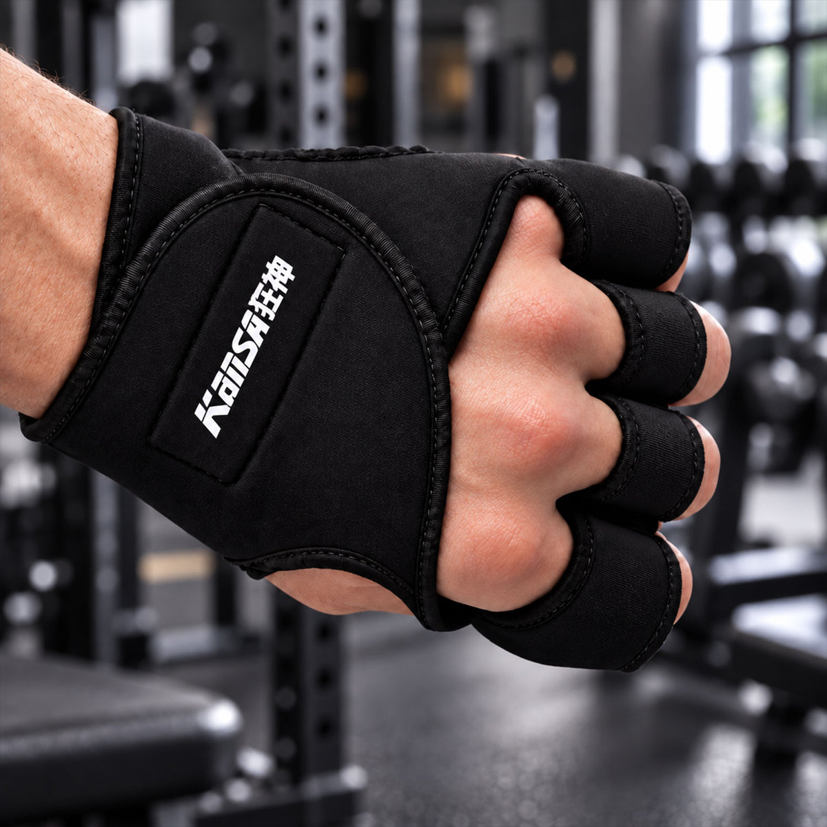 Half finger glove showing uncovered fingertips