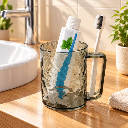 Textured plastic mug with handle 1