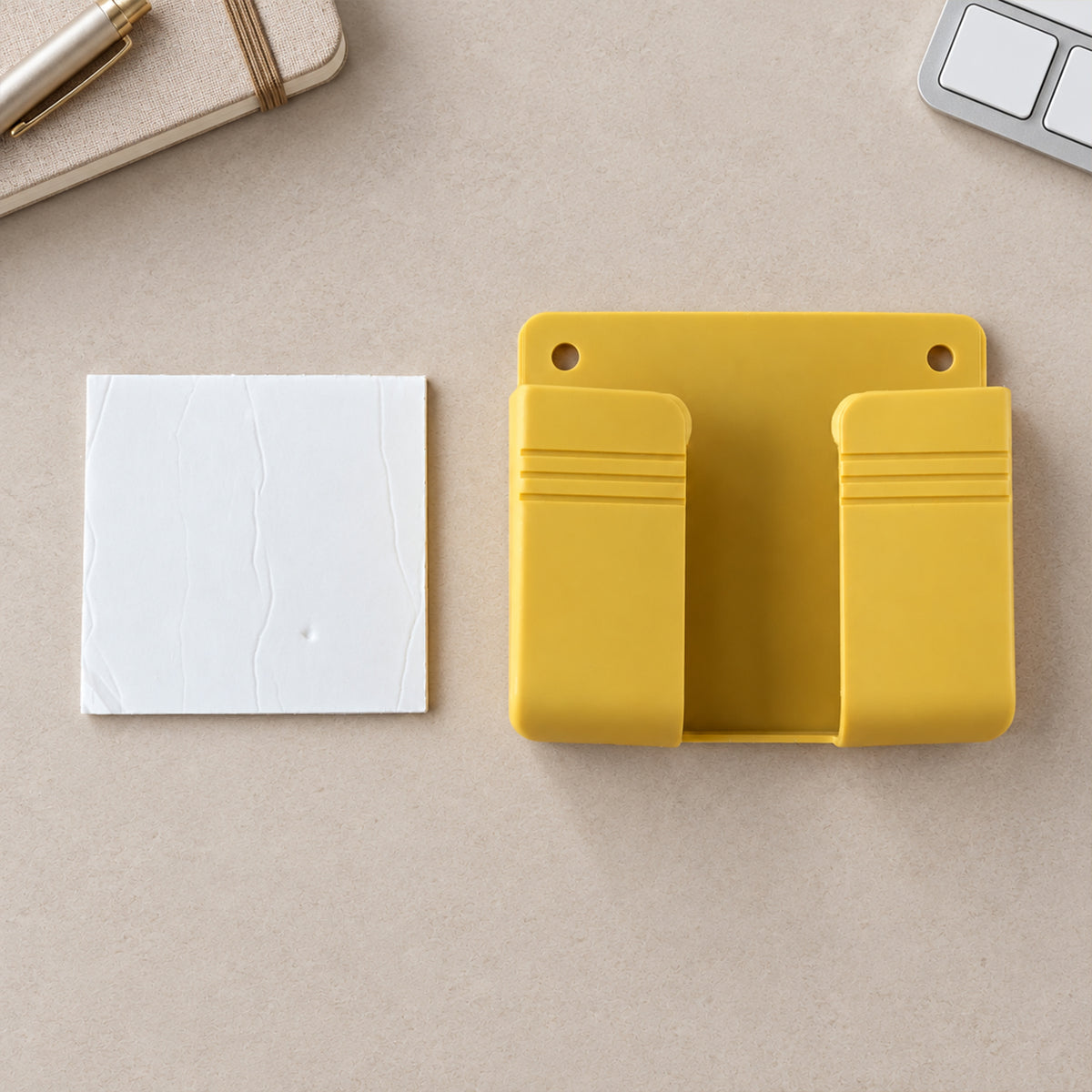 Wall mounted mobile phone holder with adhesive pad 10