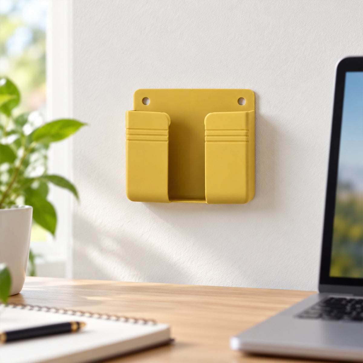 Wall mounted mobile phone holder with adhesive pad 7