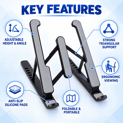 Laptop stand height view
