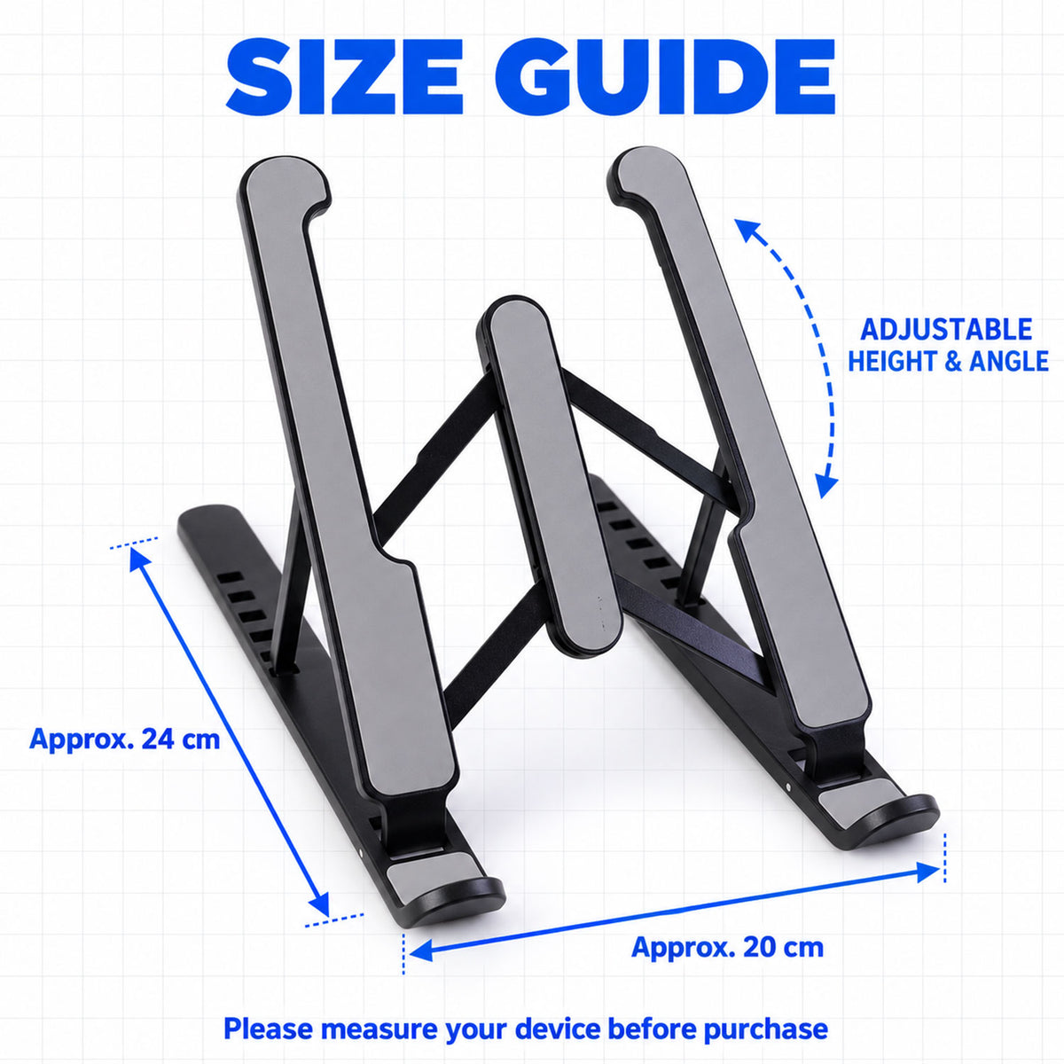 Laptop stand size guide