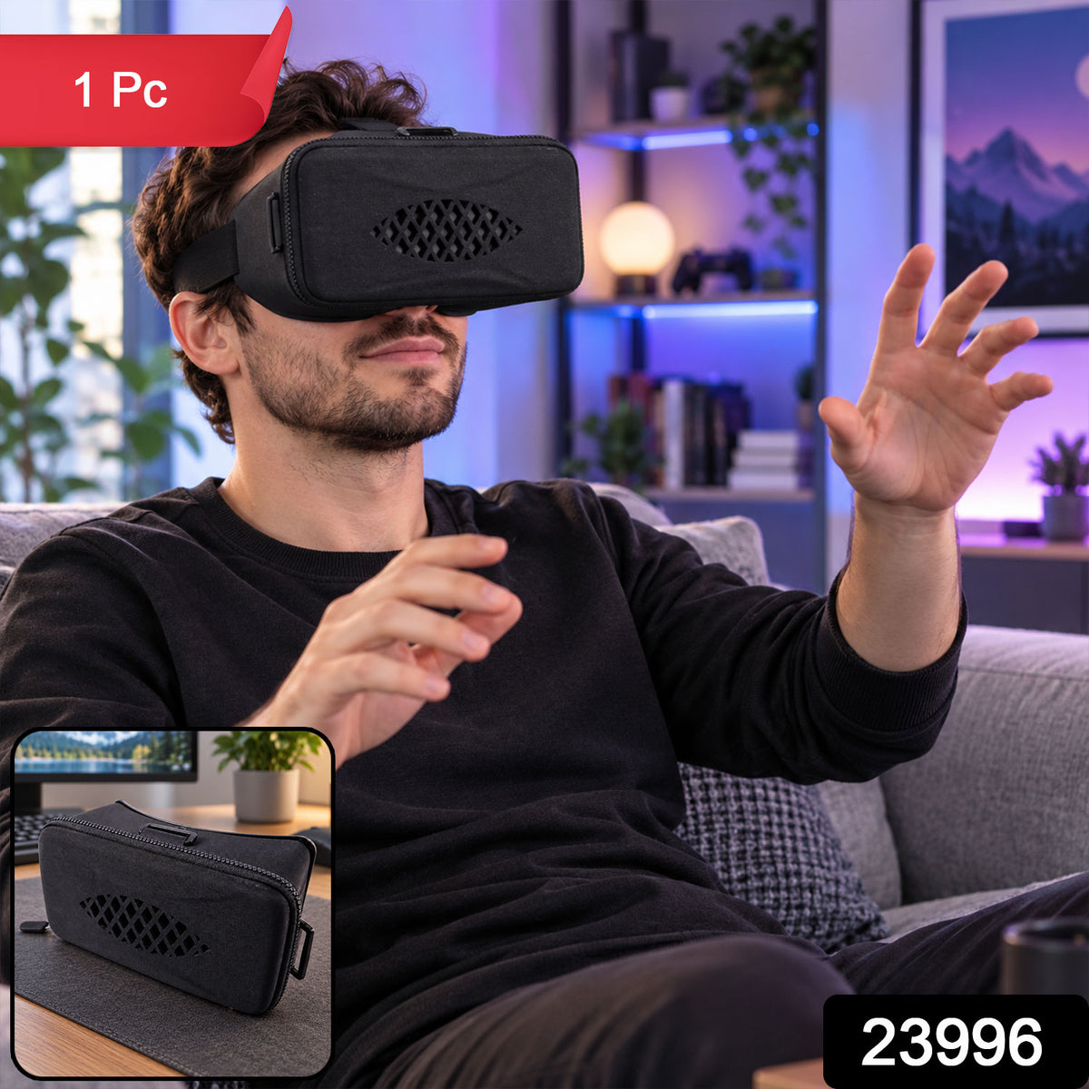 Virtual reality headset with product code 23996 and 1 Pc label