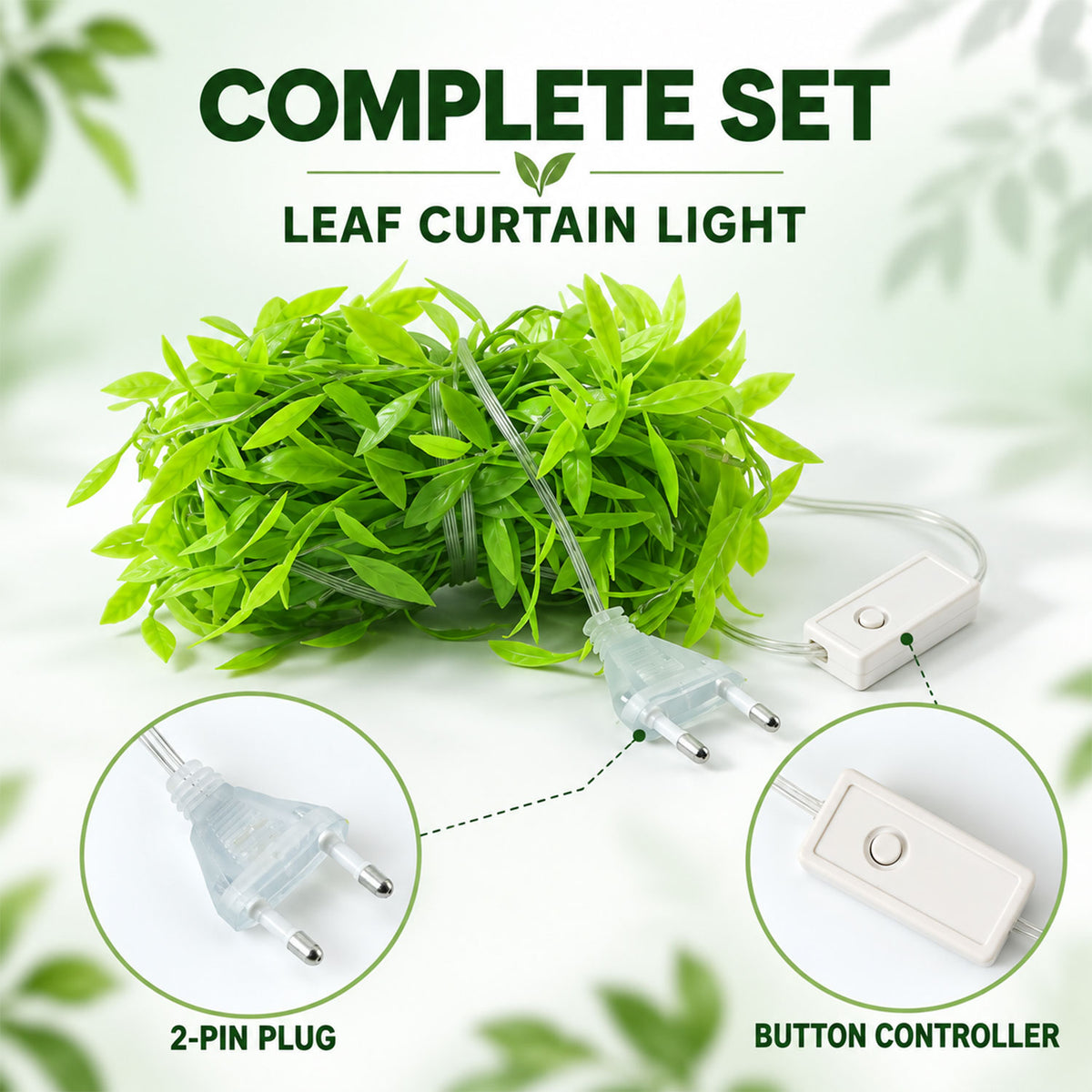Leaf LED curtain light and button controller details - view 07