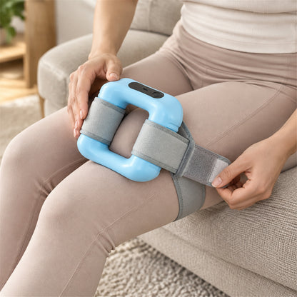 Adjustable soft strap placement on thigh